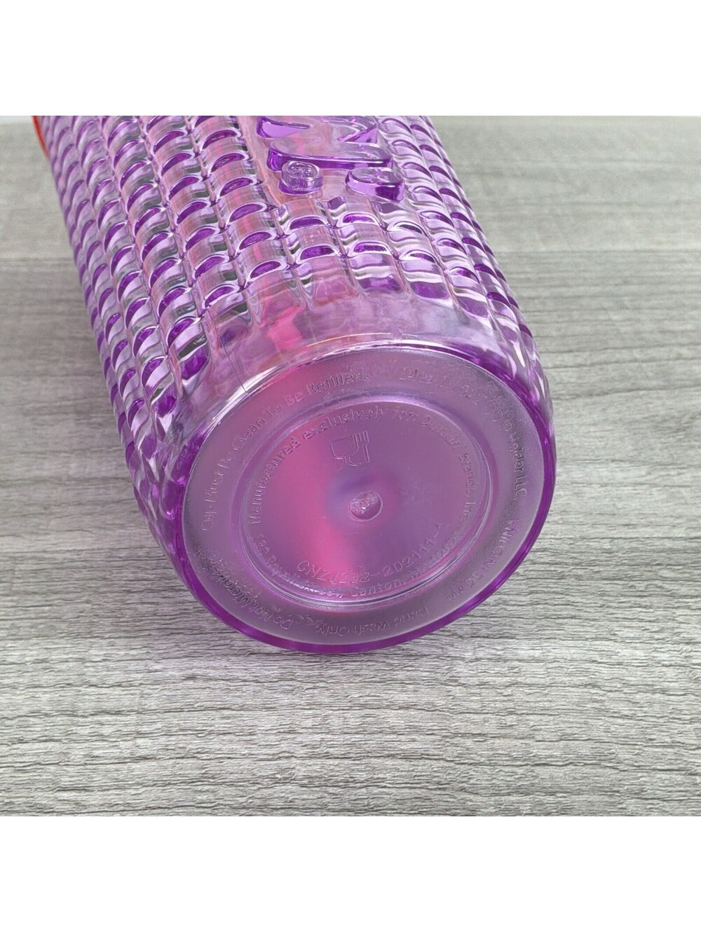 Dunkin' Pink Purple Grid Studded Acrylic Tumbler Cold Cup 24oz - Picture 7 of 9